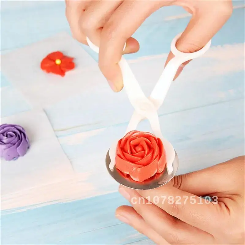

2Pcs Piping Flower Scissors Nail Safety Rose Decor Lifter Fondant Cake Decorating Tools Tray Cream Transfer Baking Pastry Tools