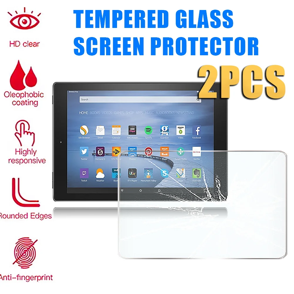 

2PCS 9H HD Tempered Glass Screen Protector for Amazon Fire HD 10 7th Gen (2017) Protective Film Anti-Scratch Film