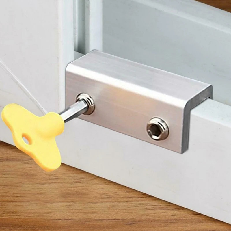 

Adjustable Sliding Window Locks Stop Door Frame Security Lock With Keys For Protection Children And Home Office Anti-Theft