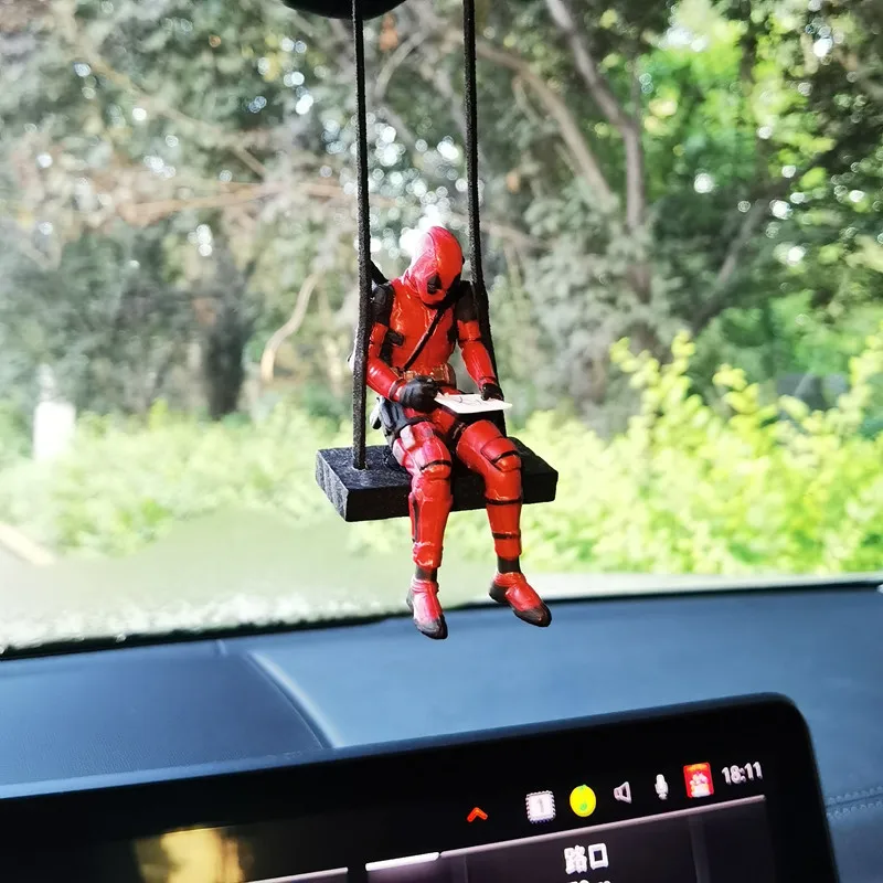Funny Anime Car Mirror Hanging Accessories Car Pendant Reading Deadpool  Ornaments Auto Rearview Mirror Decoration Car Accessories Christmas  Halloween
