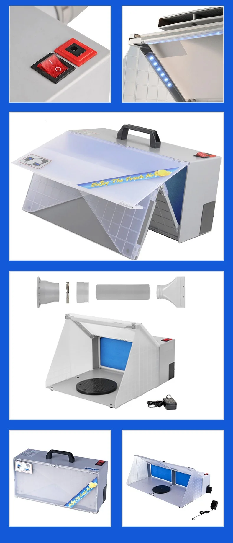 Portable Airbrush Paint Spray Booth Exhaust Fan Model Coloring Sturdy Paint Boot