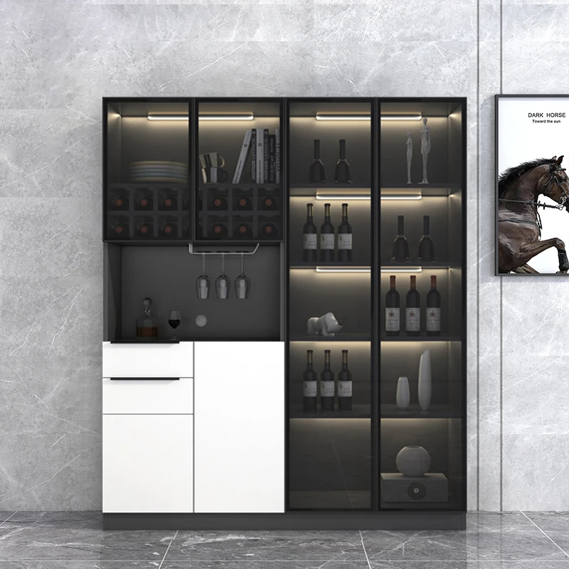 Kitchen High Wine Cabinet Corner Living Room Storage Wall Wine Cabinet Display Racks Mueble Licorera Restaurant Furniture Qf50Jg