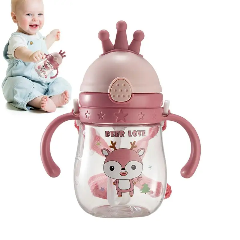 

Кружка Sippy с ремешком, 370 мл, кружка, непродуваемая Питьевая бутылка, портативная бутылка для воды с соломинкой для улицы и помещений, мультяшная кружка Sipp