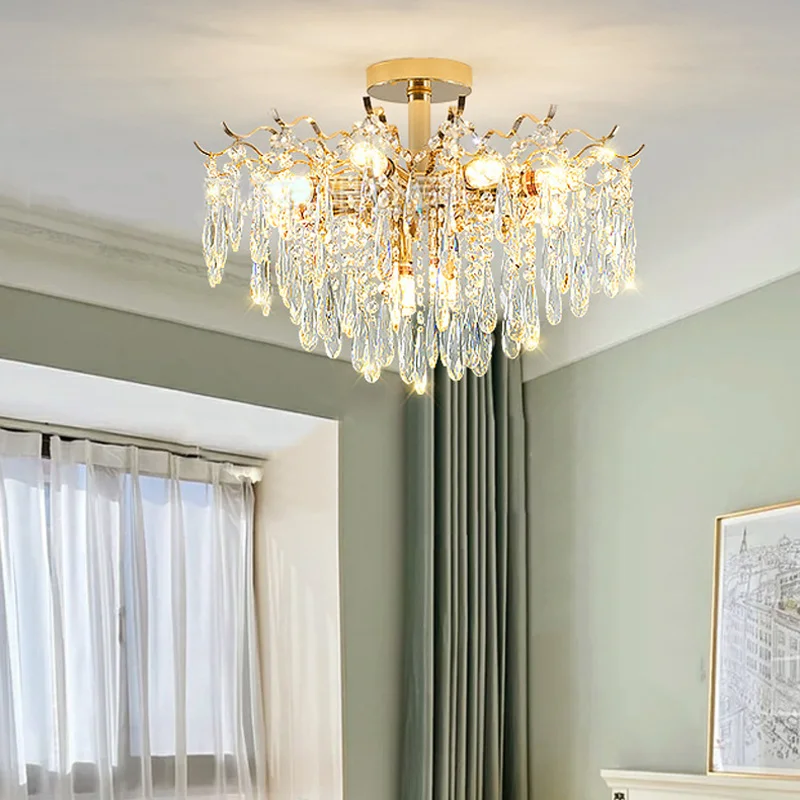 Crystal LED Ceiling Chandelier Lights Living Room Decor Bedroom Ceiling Lamp Hanging Light Fixture Home Decor