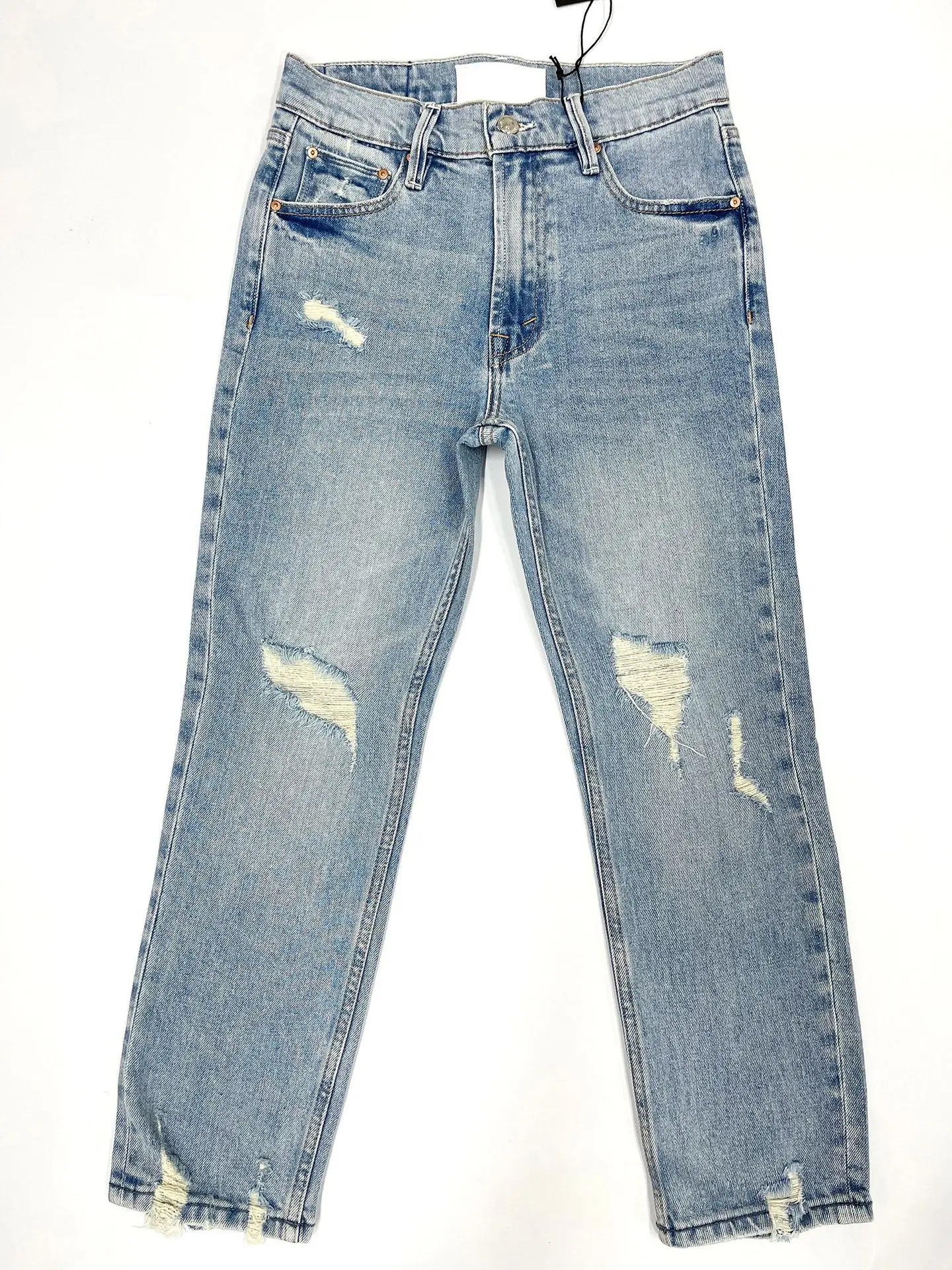 Women's High Waist Distressed Retro Jeans casual fashion ankle-length denim pants 2023 new images - 6