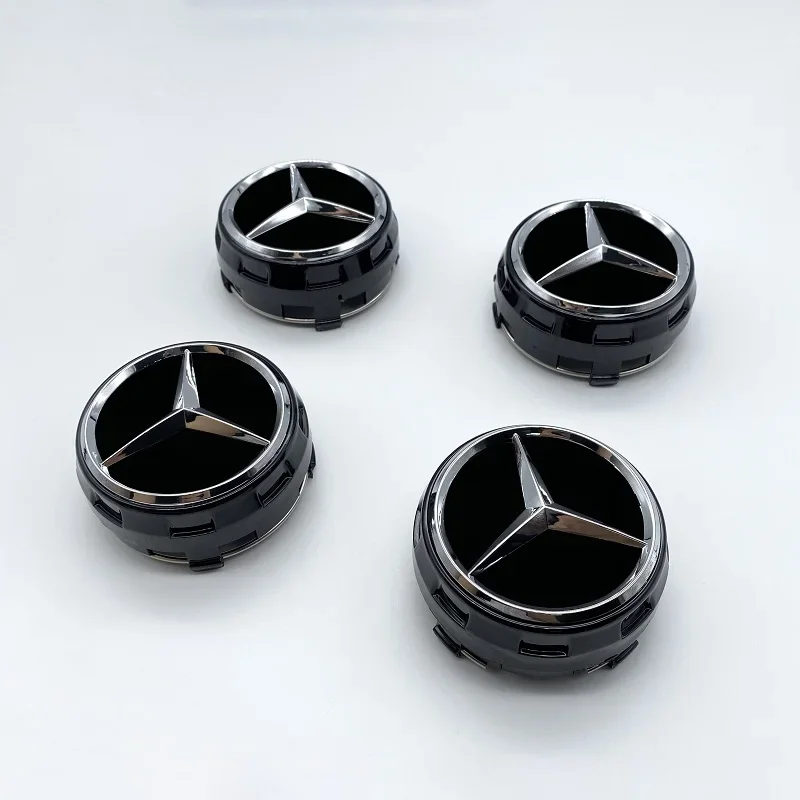 자동차 스타일링 휠 센터 캡 허브 커버 배지, 메르세데스 벤츠 AMG C63 C43 E53 E63, 4 개, 75mm, 신제품