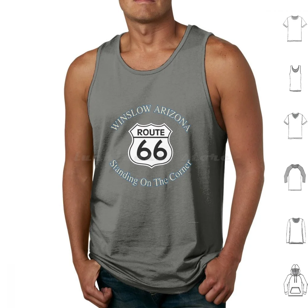 

Стоя на углу в Winslow Аризона майки жилет без рукавов Route 66 легкая дорожная парка