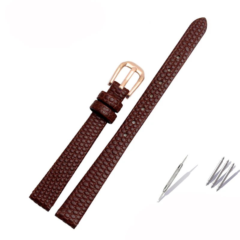 thumbnail image 1 of Correa de cuero de vaca de tamaño pequeño para reloj Fossil Poly Time de AJIDOU, pulsera de cadena para reloj de mujer de 8 mm, 10 mm, 12 mm y 14 mm, 1 of 5