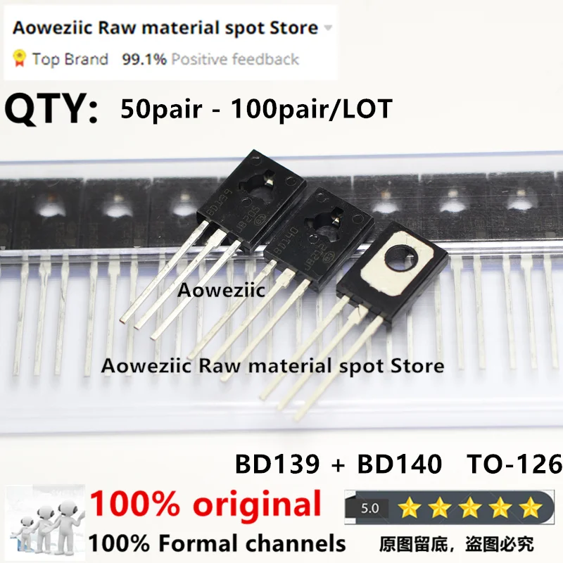 

Aoweziic 2021 + 50 пар-100 пар 100% новый импортный оригинальный транзистор BD139 BD140 TO-126