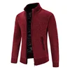 2023 Autumn/Winter Knitted Cardigan Men's Outerwear Stand up Neck Zipper Long Sleeve Coat Jacket Loose Relaxed Sweater 3