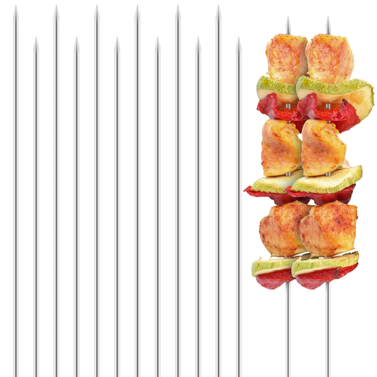 

100 Pcs Long Barbecue Skewers Stick Sticks Metal Tools for Grilling Bbq Camping