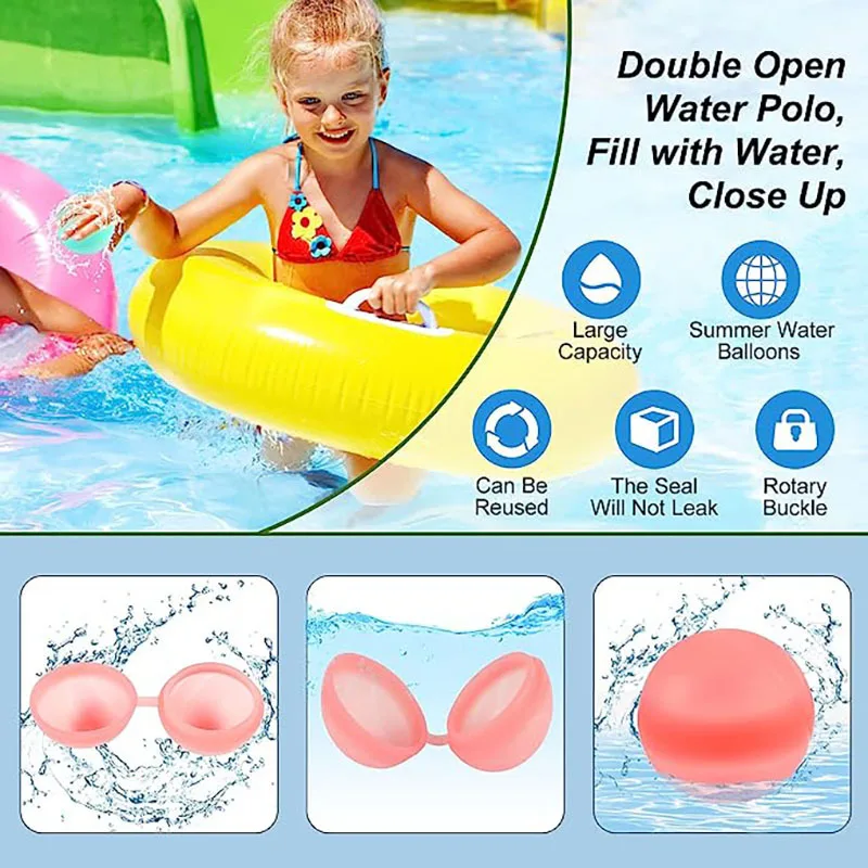 Reusable Water Bomb Splash Water Balloons Silicone Absorbent Balls Pool Beach Play Toys Outdoor Party Favors Fight Games