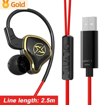 2.5m USB Gaming Headset Wired Headphones With Microphone 7.1 Surround Noise Cancelling Earphone For Pc Computer Ps4 Ps5 Win 10