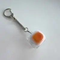 1/4/9Keys Bread Keyboard Keycaps Keychain Fidget Toys Stress Relief Clicker Sensory Toys Button Keycap Keyring for Adult Kids 6