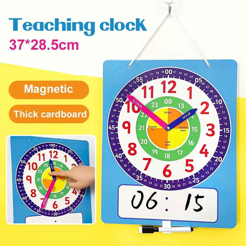 Kid Kindergarten Clock Teaching Demonstration Time To Learn Minute And