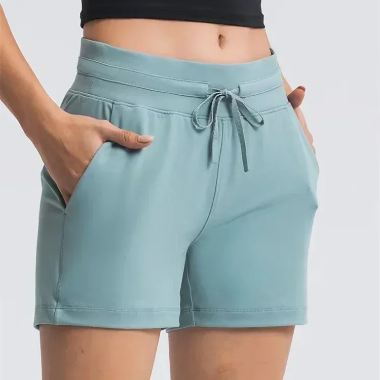 

Lulu Yoga Shorts Lady Outdoor Yoga Tennis Fitness Running Short Pants Lycra Material High Elasticity Quick-drying Ventilation