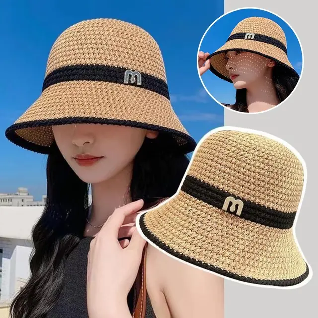 Cappello Di Paglia Estivo Unisex - Tesa Larga Per Spiaggia E Sole - Taglia Unica 56-58 Cm
