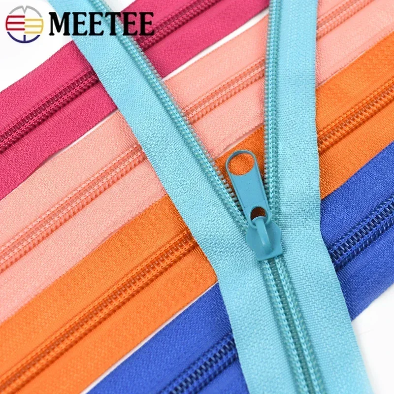 Colorful Nylon Coil Zipper Tape with Sliders for DIY Sewing and Garment Decoration