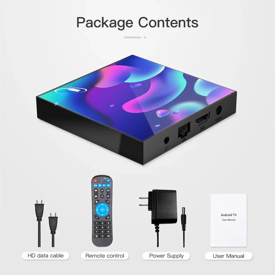 YLW Android 12 TV Box 2.4G/5G WiFi BT Allwinner H618 2G 16GB Media Player Support 6K Quad Core Set Top Box Smart TV