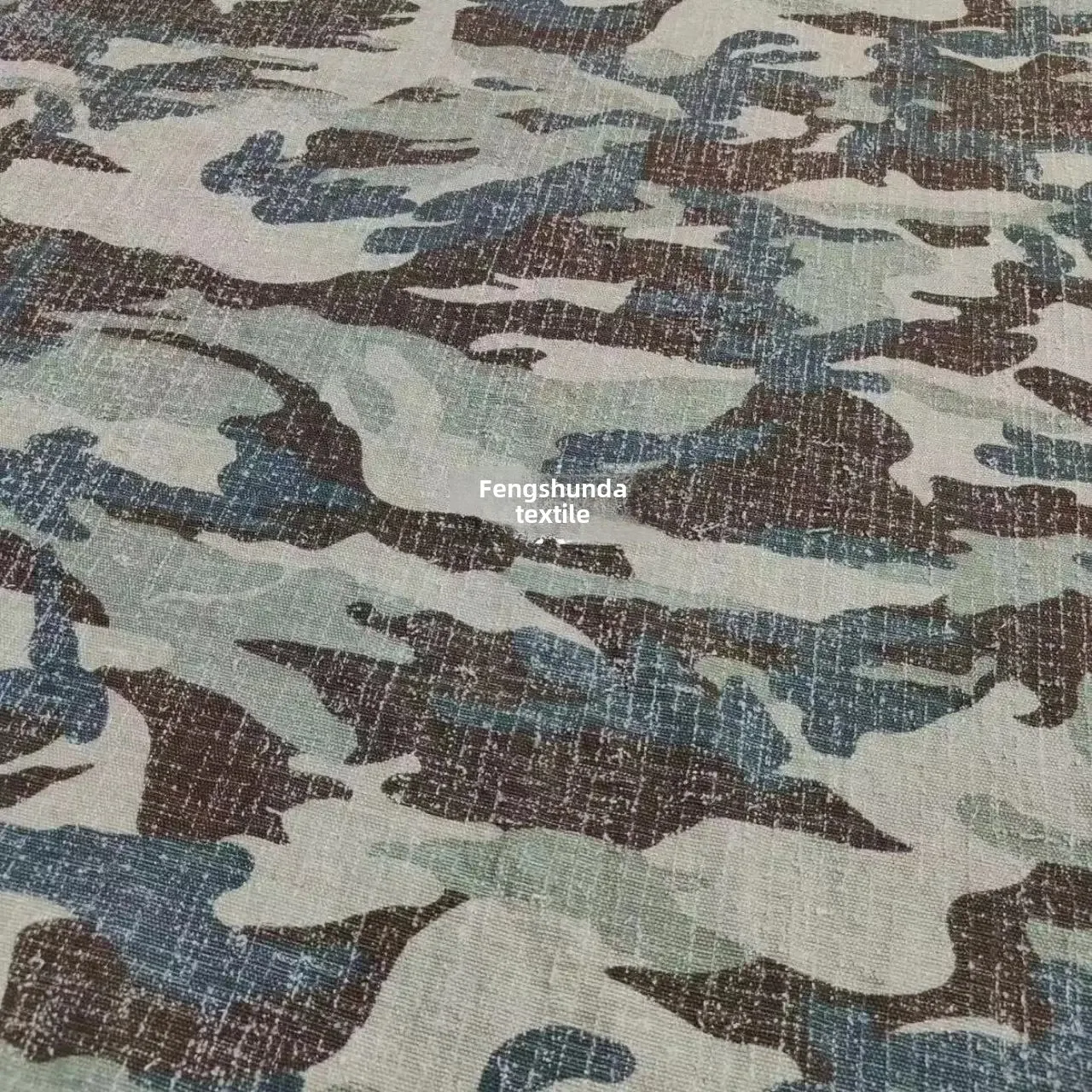 Pure Cotton Washed Camouflage Fabric Pants Clothes Outerwear Material Children's Accessories Baby Clothing from China