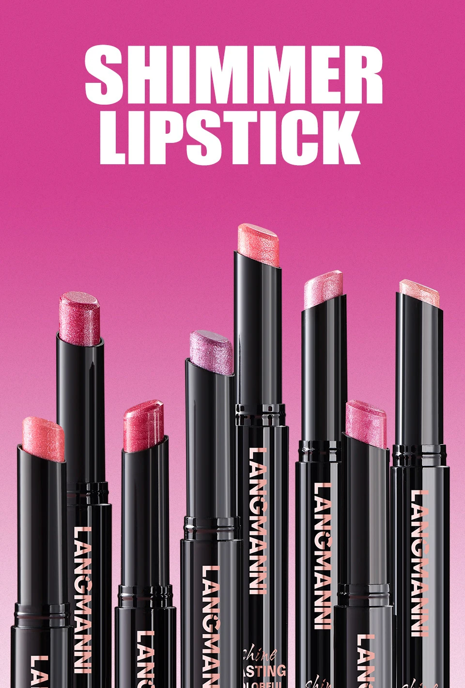 10 Color Glitter Pearlescent Lipstick Waterproof Lasting Diamond Lipstick Shiny Lip Gloss Non-stick Cup Red Sexy Lip Tint Makeup