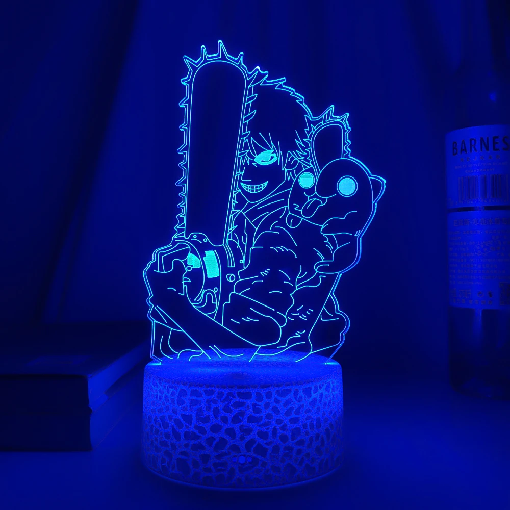 Newest Anime Led Light Chainsaw Man for Bedroom Decoration Nightlight Birthday Gifts Room Decor Table 3d Lamps Chainsaw Man