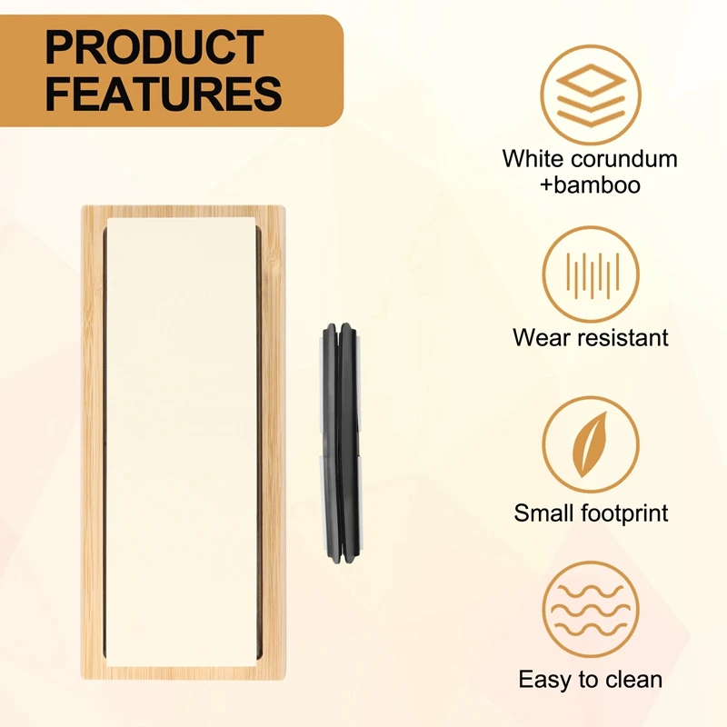 A01F-Whetstone Set,5000/10000 Grit Double-Sided Knife Sharpening Stone For Kitchen,Non-Slip Bamboo Base And Angle Guide