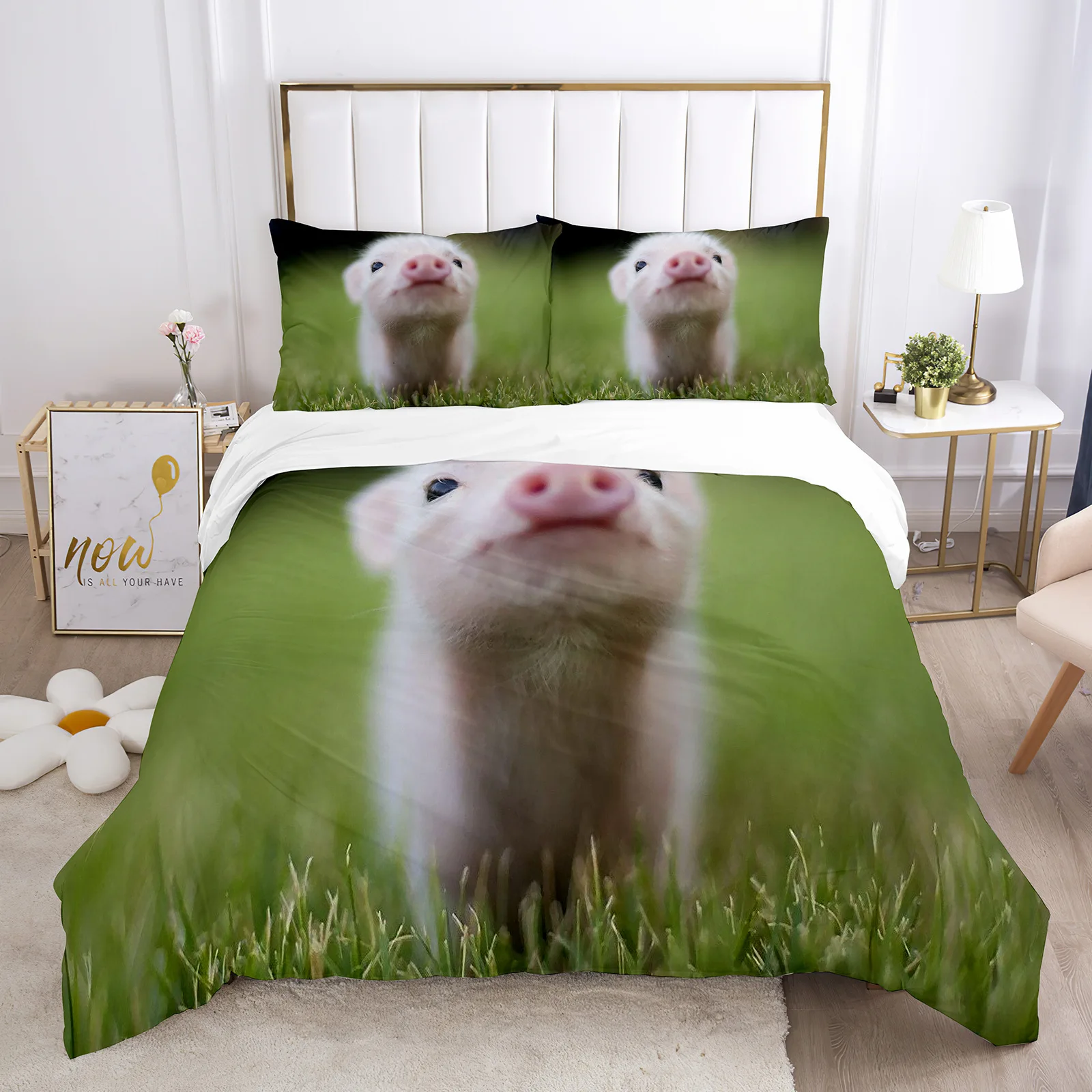 Snoozing Schaap dekbedovertrek - leuk zwart-wit dessin