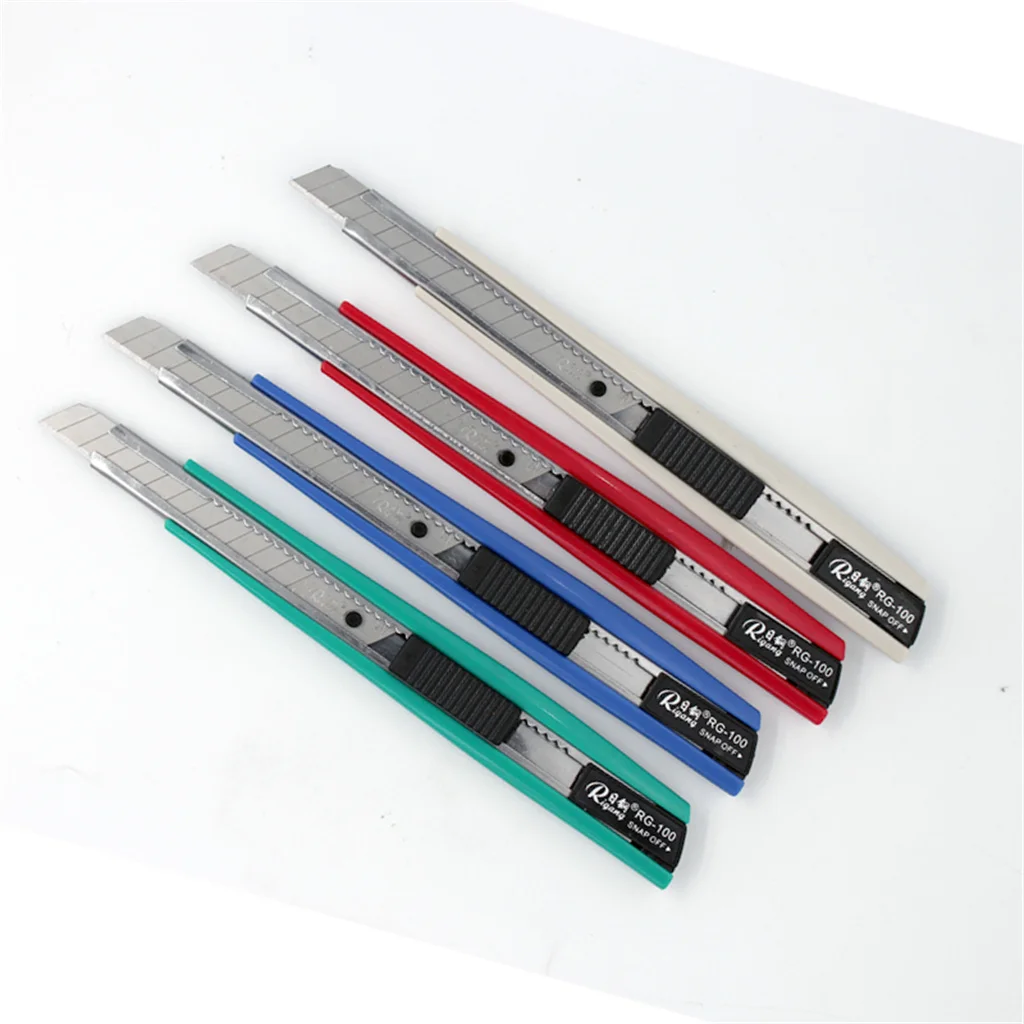 Retractable Utility Knife Paper Box Cutters DIY Art Knife SK5 Black Blades  Self-locking Design Sharp Cutter