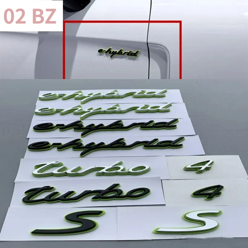 

For Porsche Paramera 4 S Cayenne green car decoration accessories Car logo rear body letter leaf mixed trunk logo sticker