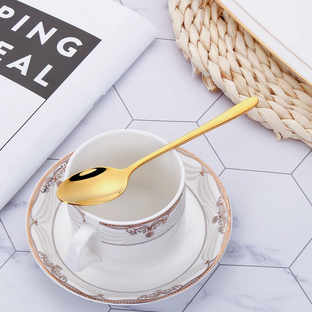 Set Di 6 Cucchiaini Da Dessert In Acciaio Inox 13cm - Per Caffè, Tè, Gelato - Lavabile In Lavastoviglie - Foto 10