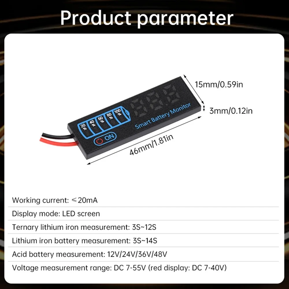 LED Lithium Battery Level Indicator 12V/24V/36V/48V Battery Charge Indicator Board Voltage Display Capacity Tester