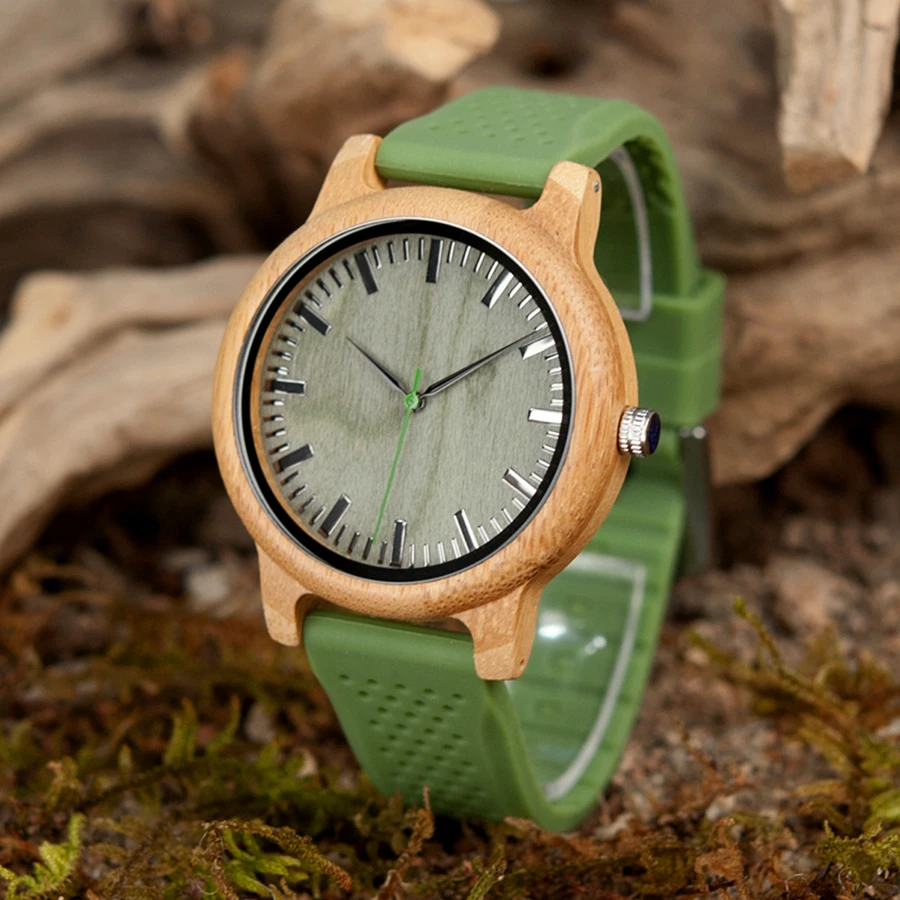 BOBO BIRD Relojes Watches for Men and Women Bamboo Watch Quartz Movement with Colorful Bracelet Free 2