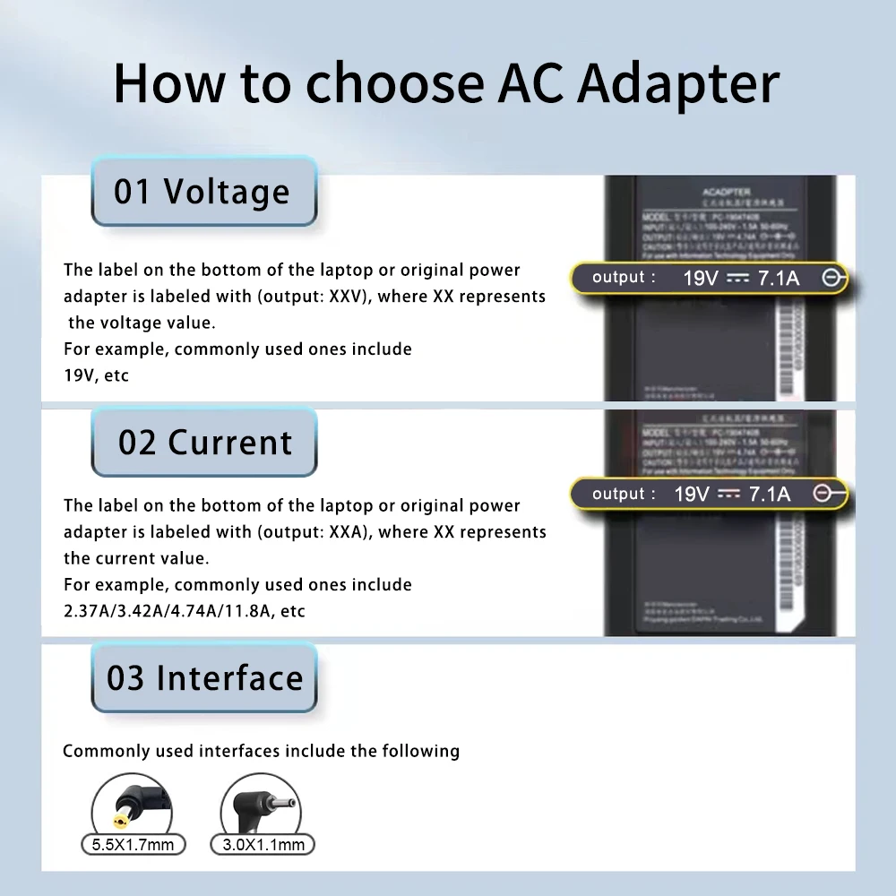 LZUMWS 19V 2.37A 45W 3.0*1.1mm AC Laptop Adapter Charger for Acer Aspire S7 S7-392/391 V3-371 A13-045N2A PA-1450-26 ES1-512-P84G