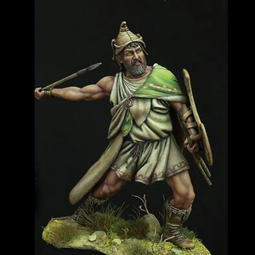 

1/24 warrior, The Thracian peltast модельная фигурка из смолы kits, миниатюрный солдат, несобранный, неокрашенный