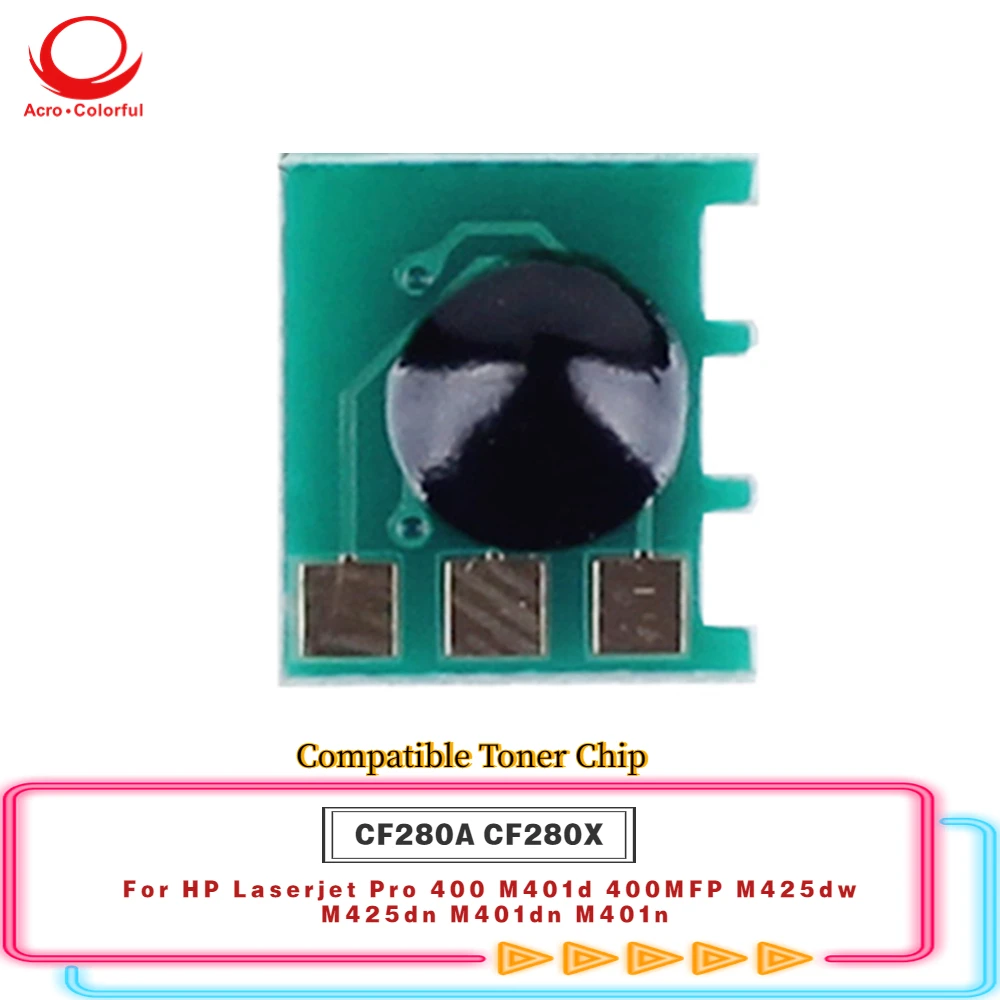 

2.7K CF280A Compatible Toner Cartridge Chip Apply to HP Laserjet Pro 400 M401d 400MFP M425dw Laser Printer