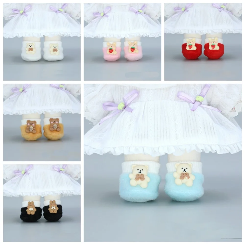 Doll Shoes 20cm Soft Doll Shoes 1/12 Dolls Rabbit Idol Dolls Plush Shoes Bear Multiple Colors 20cm Dolls Plush Shoes Idol Dolls