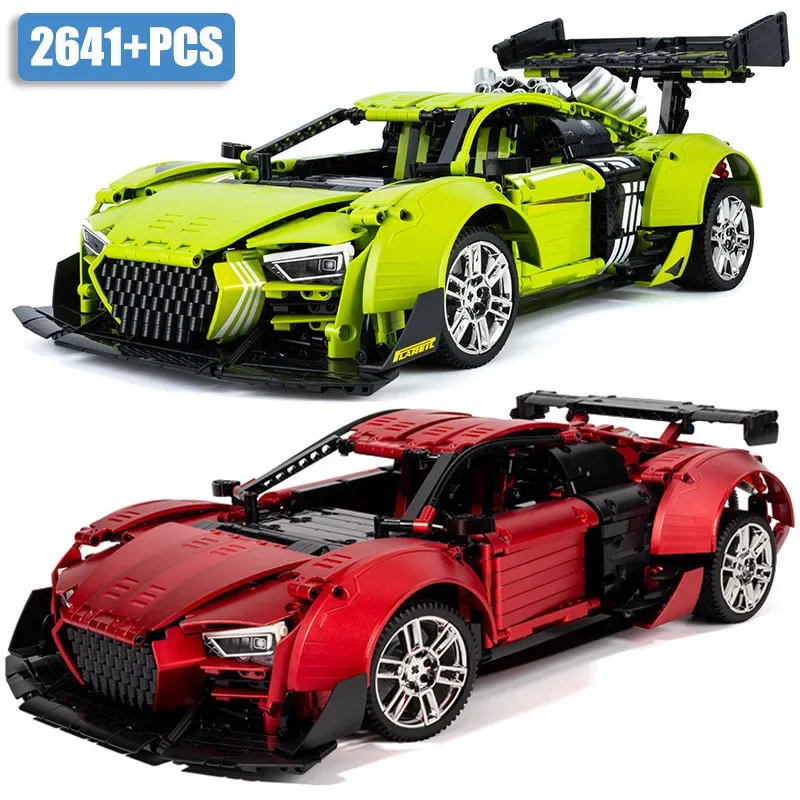 

Technical 2641pcs for Audied R8 Sports Car MOC Supercar Model Building Blocks DIY Racing Vehicle Bricks Toys for Children Gifts