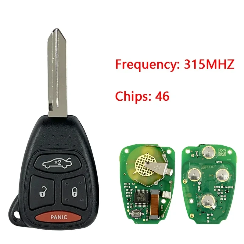 

CN087050 OEM Key For Jeep Grand Cherokee Dodge Chrysler 2004-2009 Remote Fob 315Mhz ID46 Chip P/N 05183349AA KOBDT04A