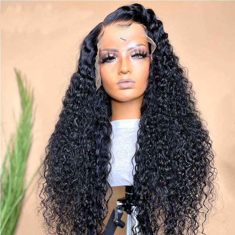 

180Density 26“ Long Soft Natural Black Kinky Curly Lace Front Wig For Women Babyhair Preplucked Heat Resistant Glueless Daily