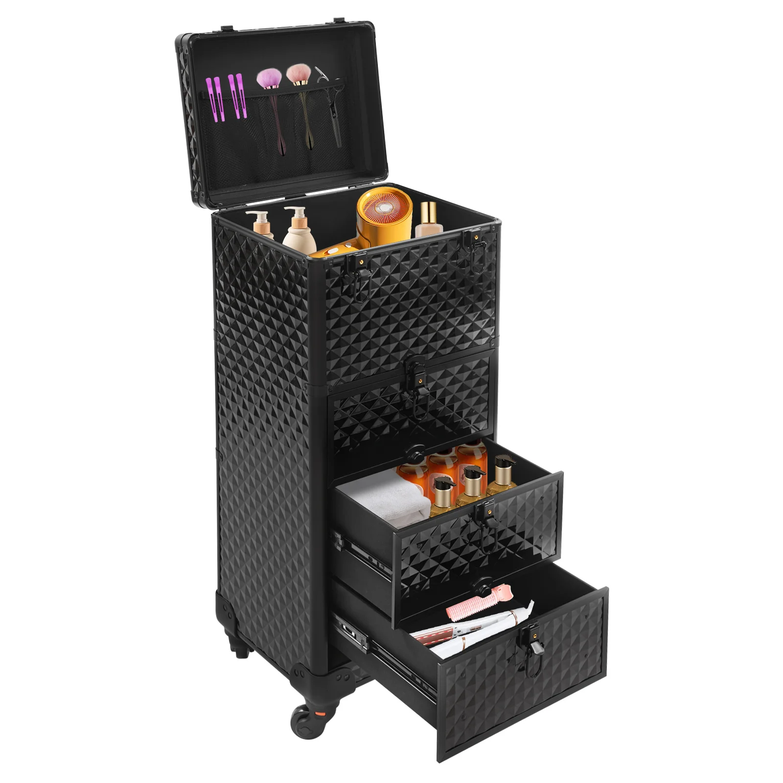 Salonwagen mit Schubladen, Make-up-Organizer, rollender Make-up-Koffer mit Schubladen – Detail 14