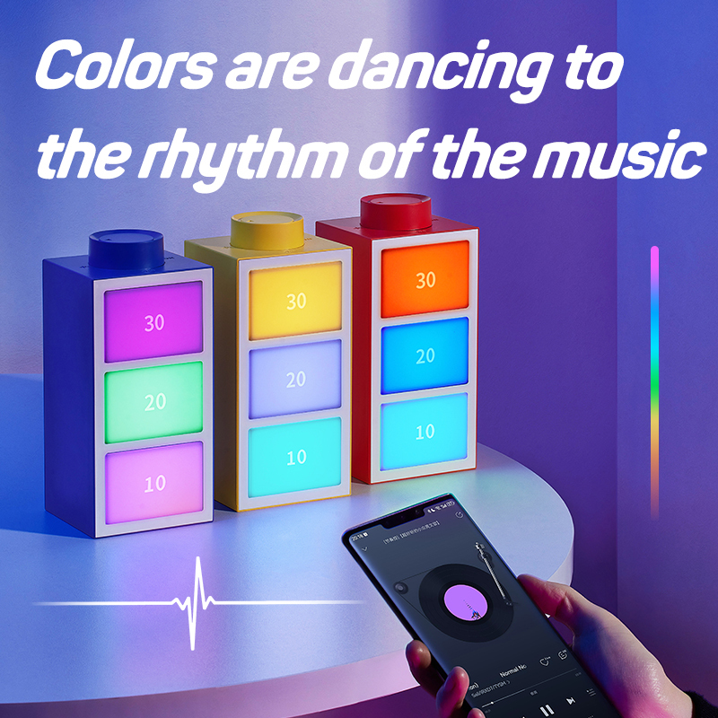 Inductive Creative Power Grid Light, Music Rhythm Light, RGB E-sports Dazzling Atmosphere,  Voice Controlled Rhythm Light