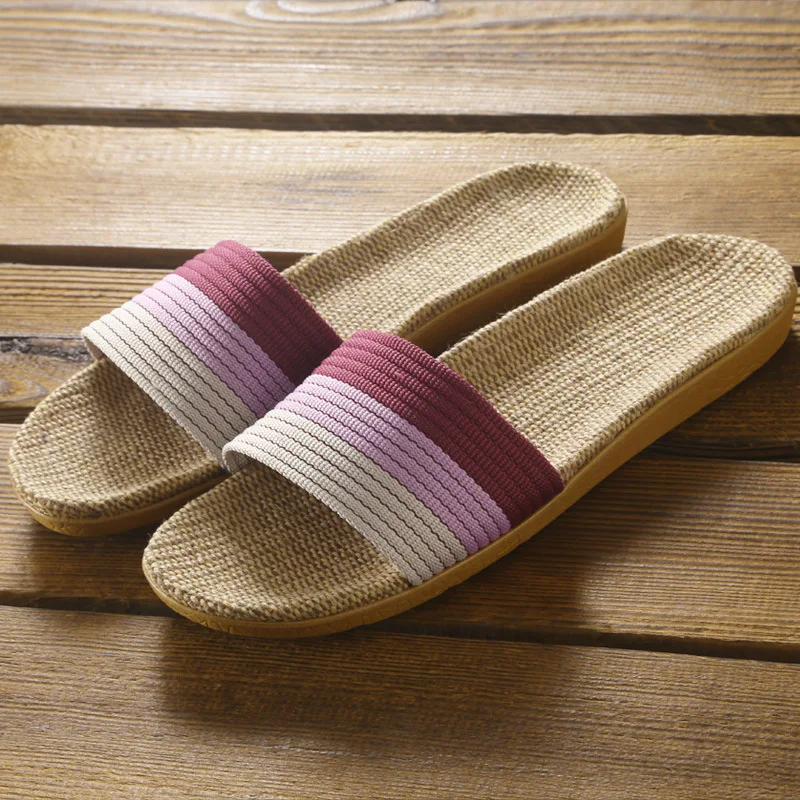 Cotton Slippers Men and Women Linen Slippers for Home