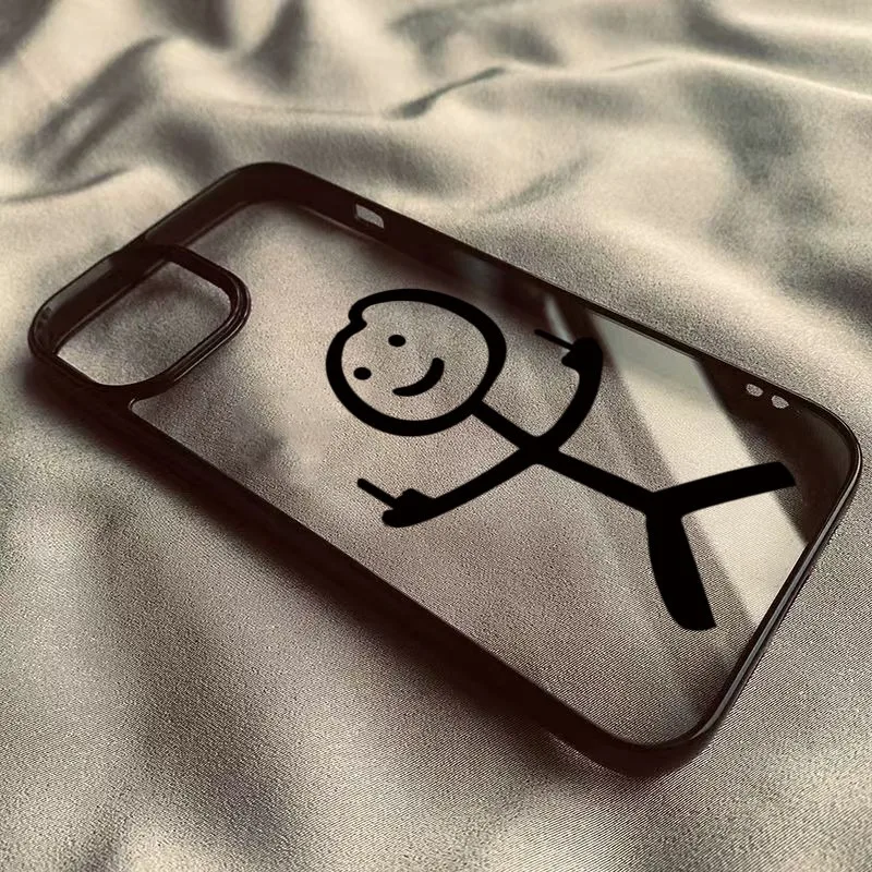 Cartoon Matchman Hard Clear Phone Case - Stylish and Durable Protection with Graphic Design