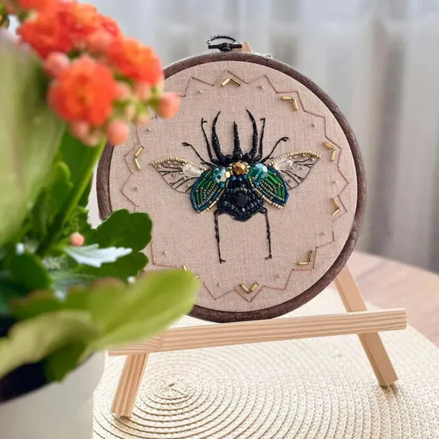 Kit de Broderie de Perles d'Insectes, Bricolage Artisanal, Dessin Animé, Point de Croix, Série d'Insectes, Ensemble de Motifs Gravés 3