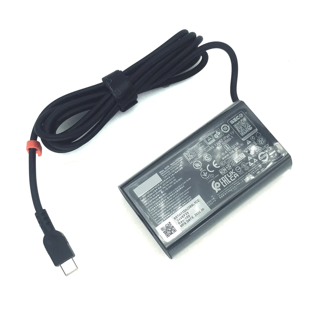2025 신형 슬림  파워 어댑터 65W 노트북 충전기 USB C 레노버 씽크패드/요가/크롬북 컴퓨터 타입 C 고속 충전