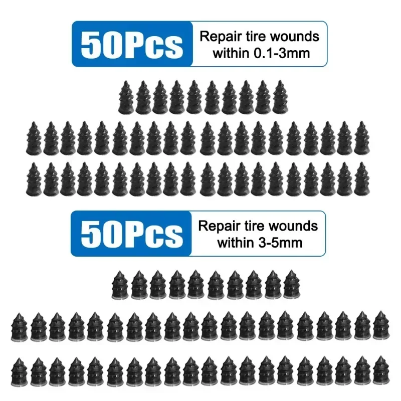 100PCS Car Vacuum Puncture Nails Rubbers Tapping Screws for Automotive Motorcycle Truck Bus and Agricultural Tyre Patching