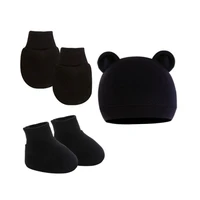 Newborn Baby Hat Sock Mittens,Baby Caps Scratch Mittens Gloves, Baby Beanie Hat and Mittens for Baby Girls Boys 3