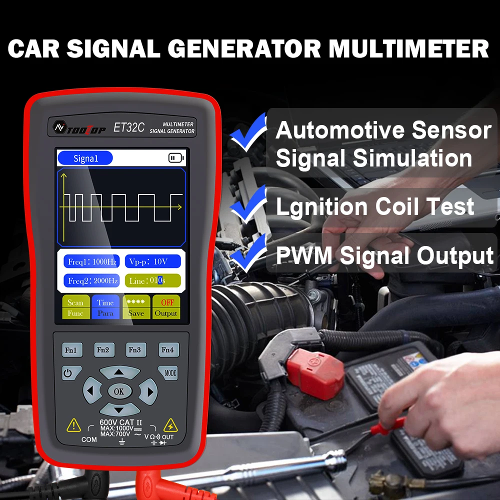 TOOLTOPCarSignalGeneratorMultimeter9999Hz12V12VPWMAutomotive