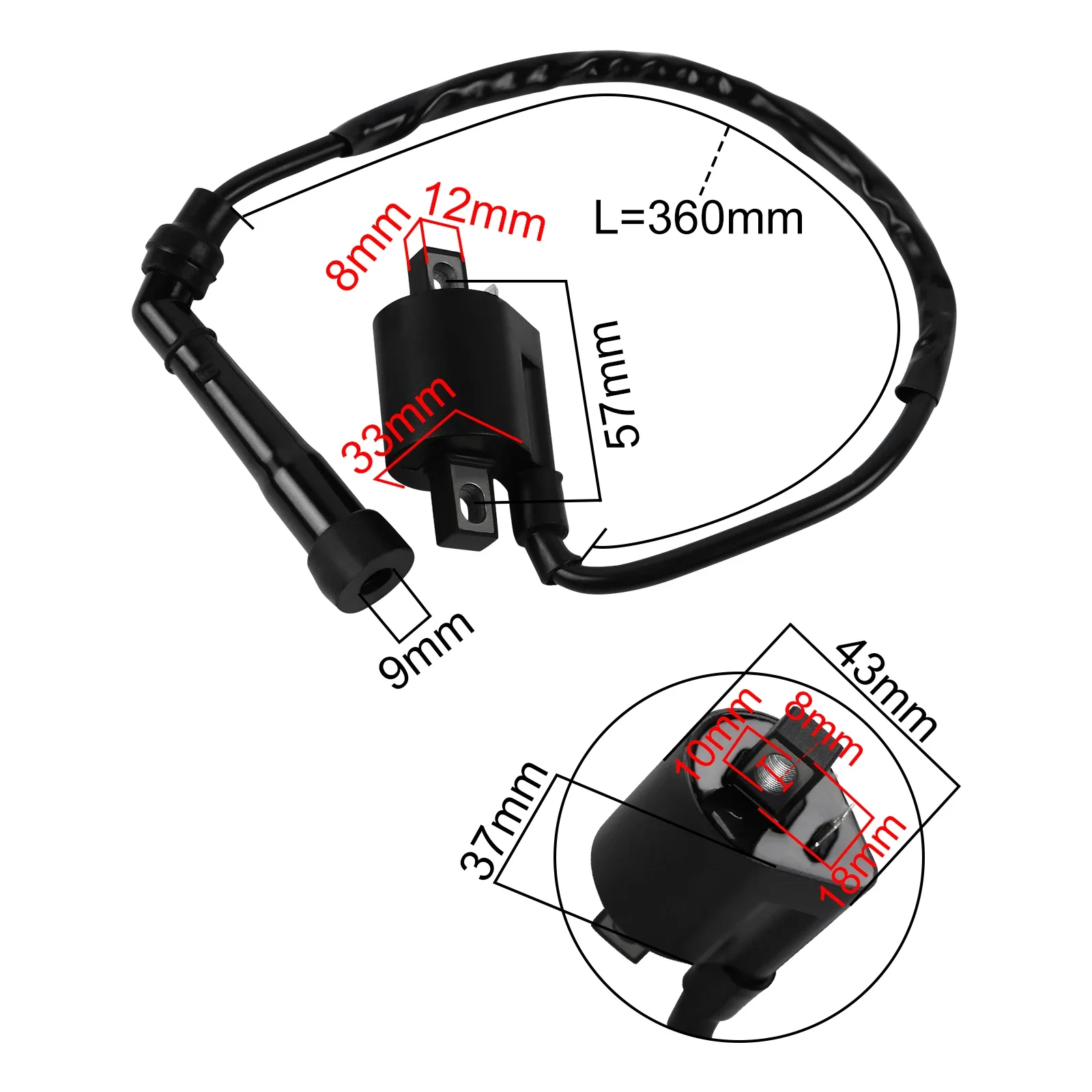 Motorcycle Ignition Coil for Yamaha Grizzly Raptor Rhino 660 YFM 350 YFM 660 YFM400 YFM660 Big Bear 400 ATV Parts